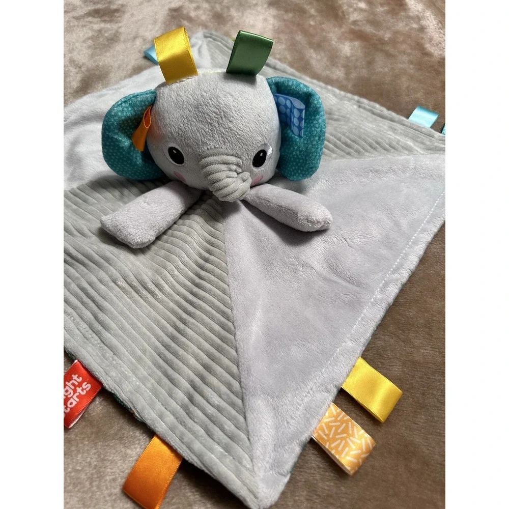 Bright Starts Lovey Security Blanket Elephant Taggies